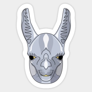 cute silver alpaca face Sticker